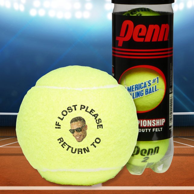 Balles De Tennis Photo Personnalisée Si Perdue S'Il Vous Plaît Reto (Custom Photo If Lost Please Return To Funny Tennis Balls
)