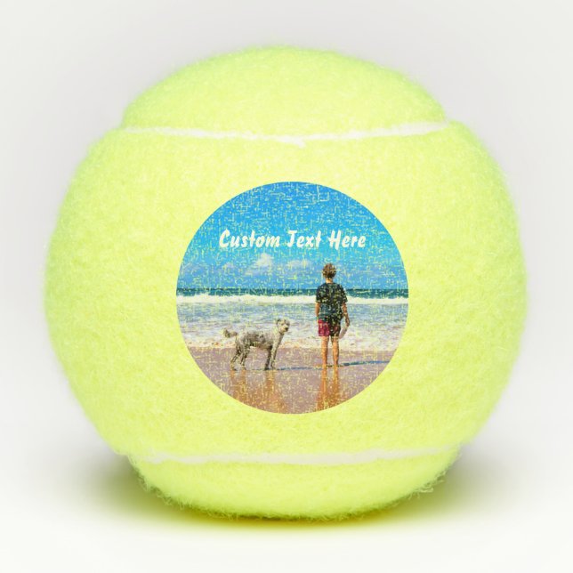 Balles De Tennis Photo Texte Personnalisé Tennis Boules Votre Photo (Devant)