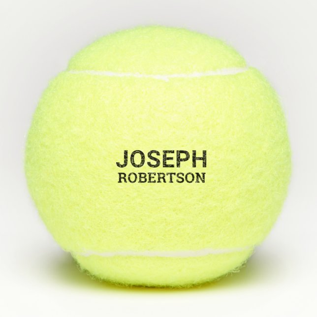 Balles De Tennis Premier nom Monogramme moderne Personnalisé (Devant)