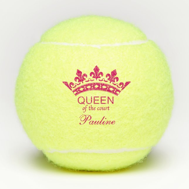 Balles De Tennis Queen of the Court Pink Tennis Balls (Devant)
