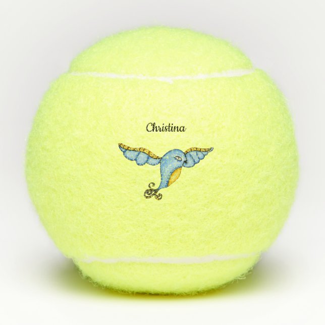 Balles De Tennis Queue blanche à rouleaux jaunes (Devant)