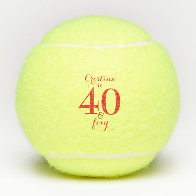 Balles De Tennis Rouge personnalisé 40 & Foxy (Devant)