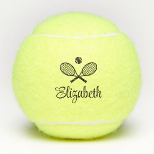 Balles De Tennis Script de calligraphie de nom personnalisé