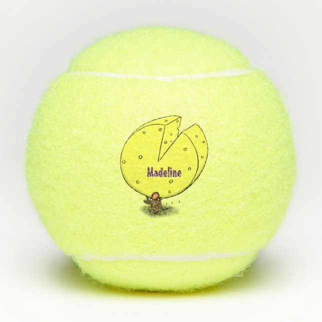 Balles De Tennis Souris mignonne avec dessin animé au fromage (Devant)