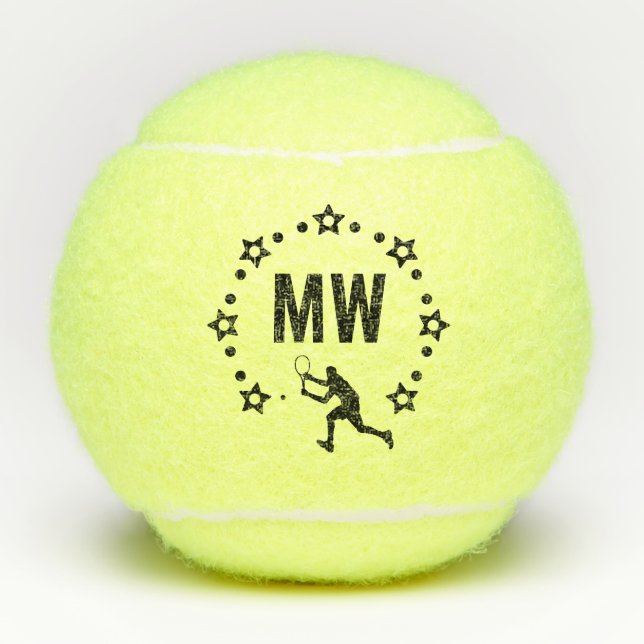 Balles De Tennis Star Player Monogrammé (Devant)