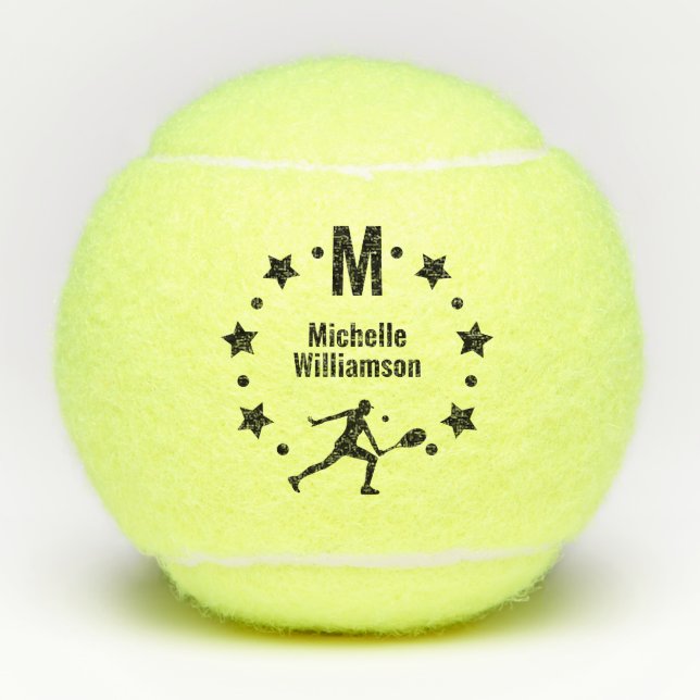 Balles De Tennis Star Player Monogrammé (Devant)