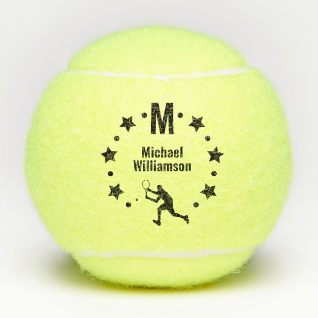 Balles De Tennis Star Player Monogrammé (Devant)