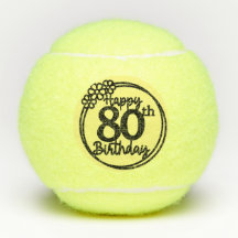 Tennis Joyeux 80e anniversaire Tennis Balls