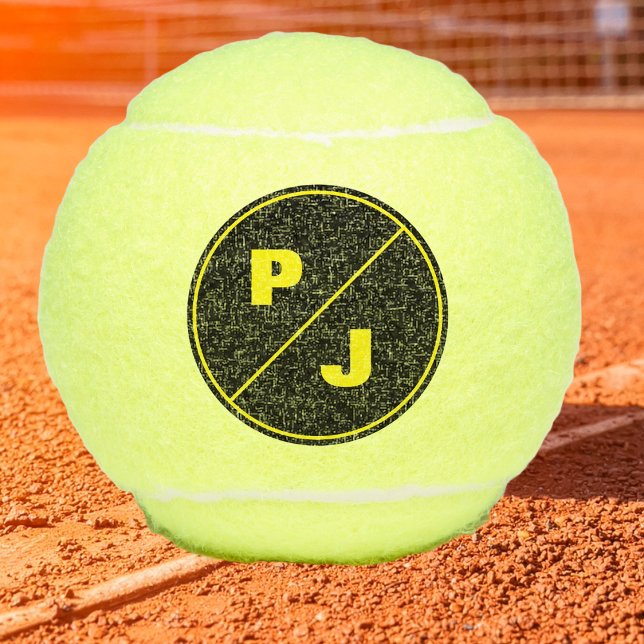 Balles De Tennis Tennis Moderne Big Bold Monogramme (Single and double players personalized monogrammed tennis balls. )