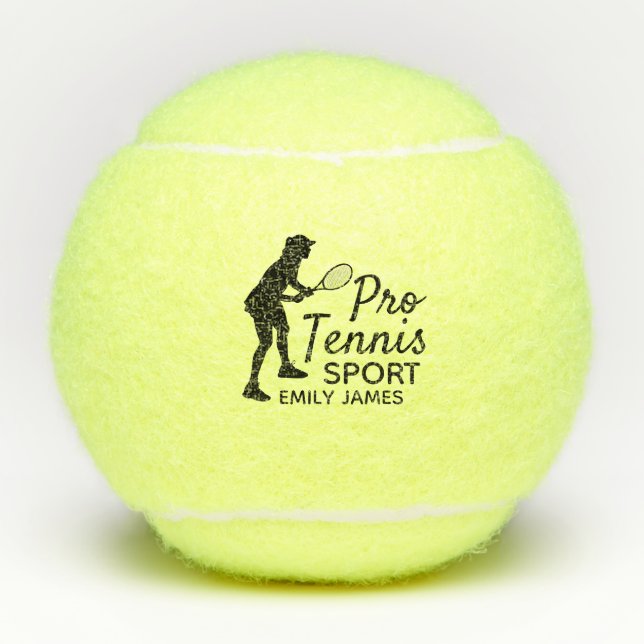 Balles De Tennis Tennis Silhouette, Pro Tennis Sport, Personnalisé (Devant)