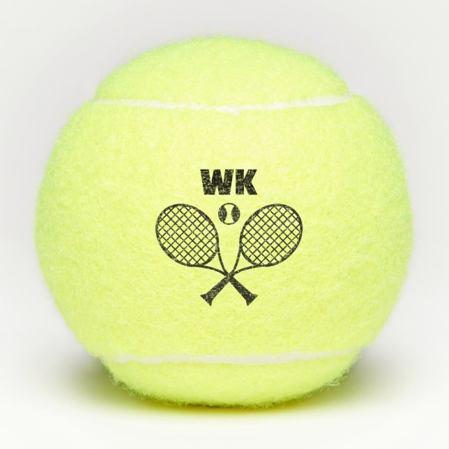 Balles De Tennis Thème de tennis Monogramme personnalisé (Devant)