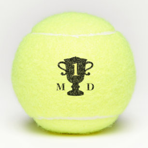 Balles De Tennis Trophée personnalisé coupe ensemble de monogramme 