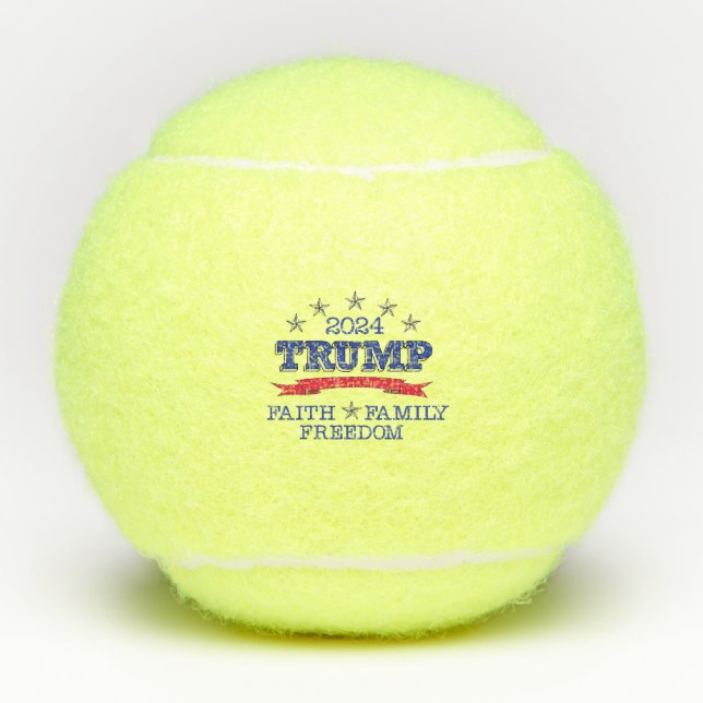 Balles De Tennis Trump 2024 Foi, famille, liberté (Devant)