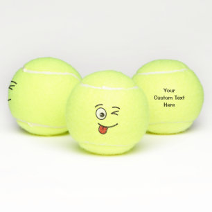 Balles De Tennis Visage avec la langue et l'oeil en train d'encroût