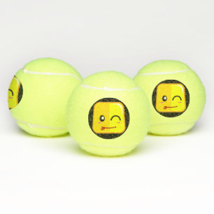 Balles De Tennis Visage Carré Émoticône Ridicule Amusez-vous à Fair