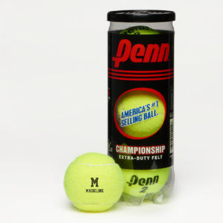 Balles De Tennis Votre monogramme et nom - Choisissez la couleur du