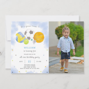 Balles Sport Invitation Anniversaire Avec Photo