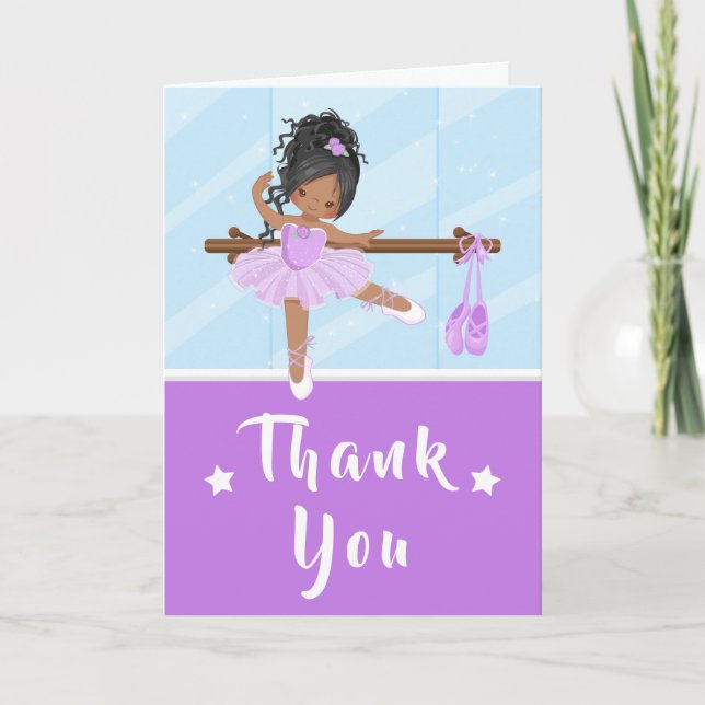Ballet afro-américain violet Merci d'anniversaire (Devant)