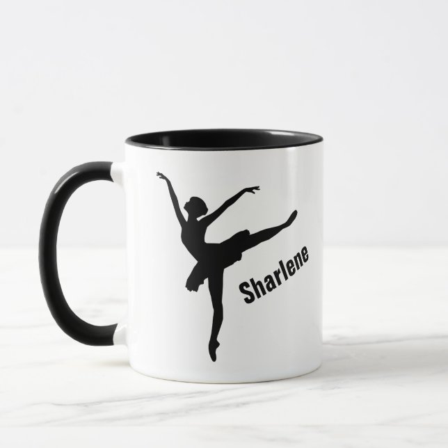 Ballet Arabesque Pose Silhouette Tasse (Links)
