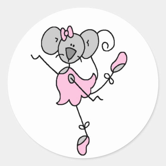 Ballet-Aufkleber für Maus Runder Aufkleber (Vorderseite)