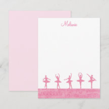 Ballet Ballerina Giro Pink Template Card