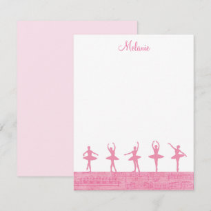 Ballet Ballerina Giro Pink Template Card Mitteilungskarte