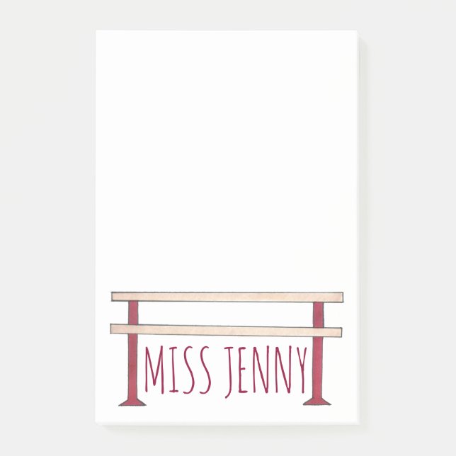 Ballet Ballerina Tance Class Studio Teacher Barre Post-it Klebezettel (Vorderseite)