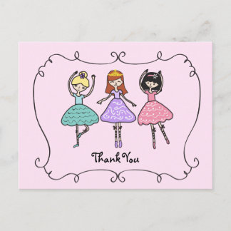 Ballet Ballerinas Vielen Dank Postkarte