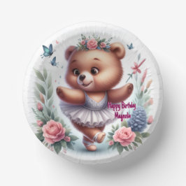 Ballet Bear Birthday Bowls Pappteller