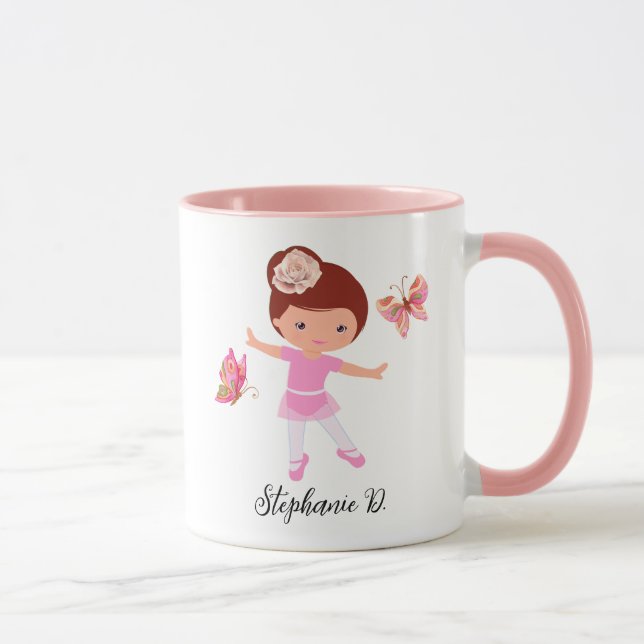 Ballet Butterfly Freunde Tutu Ballerina Girl Tasse (Rechts)