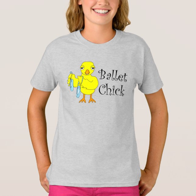 Ballet Chick Text T - Shirt (Vorderseite)