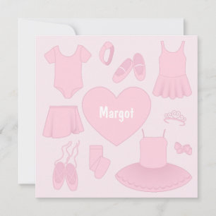 Ballet Clothes Square Card - Hellrosa Hintergrund Karte