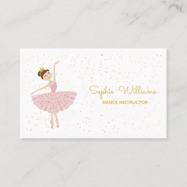 Ballet Dance School Business Card Visitenkarte (Vorderseite)
