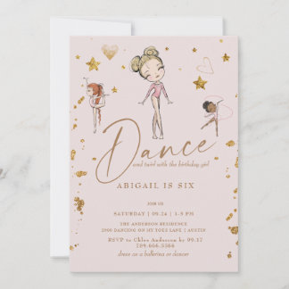 Ballet Dance & Twirl Geburtstagsparty Einladung