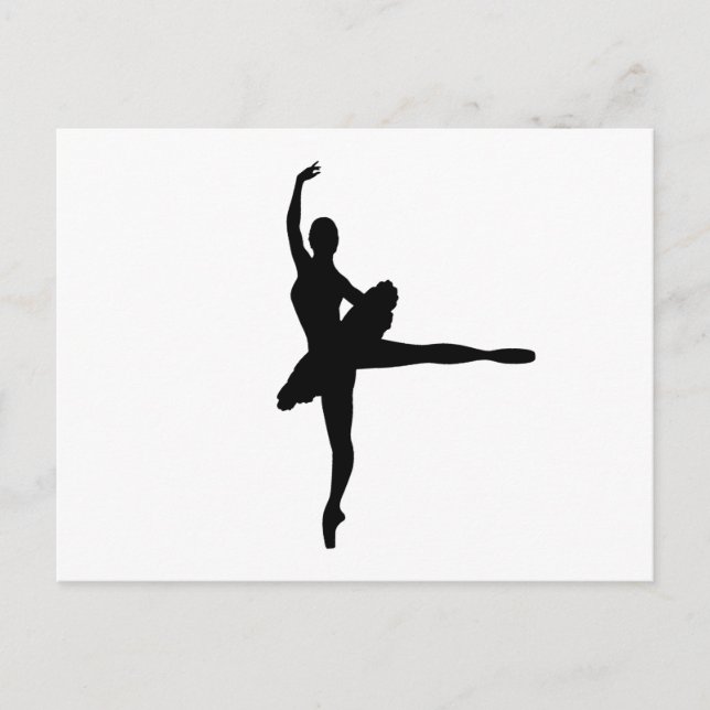 BALLET DANCER Arabesque (Silhouette Ballerina) v2 Postkarte (Vorderseite)