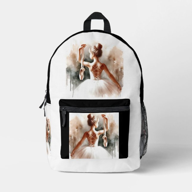 Ballet Dancer Backpack - Elegant & Chic Bedruckter Rucksack (Vorderseite)