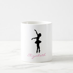 Ballet Dancer Black Silhouette Personalisiert Kaffeetasse