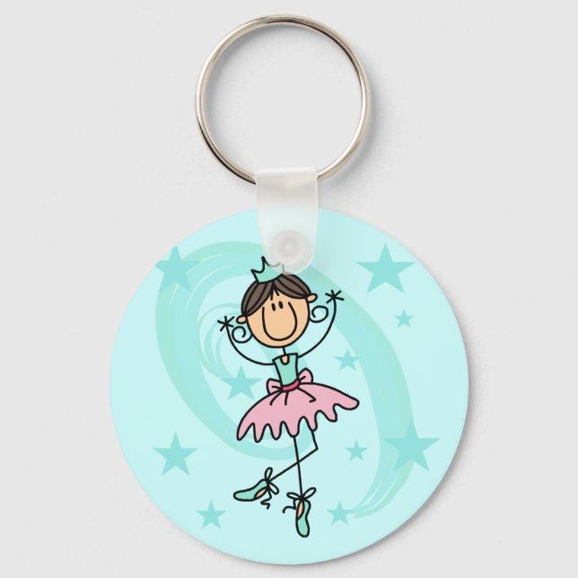Ballet Dancer - Braune T - Shirt und Geschenke Schlüsselanhänger (Vorderseite)