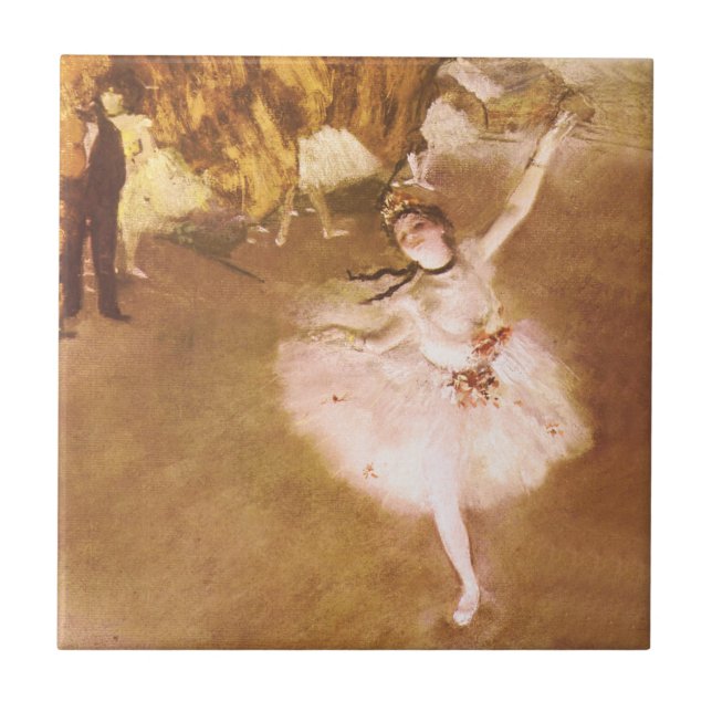 Ballet Dancer Degas Star Painting Fliese (Vorderseite)