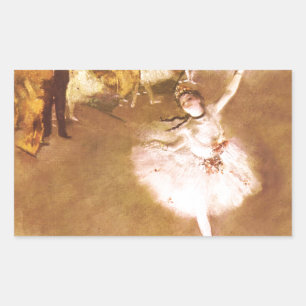 Ballet Dancer Degas Star Painting Rechteckiger Aufkleber