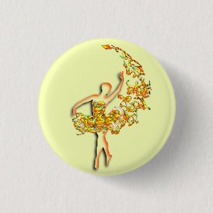 Ballet Dancer Fire Girl Ballerina Schaltfläche Button