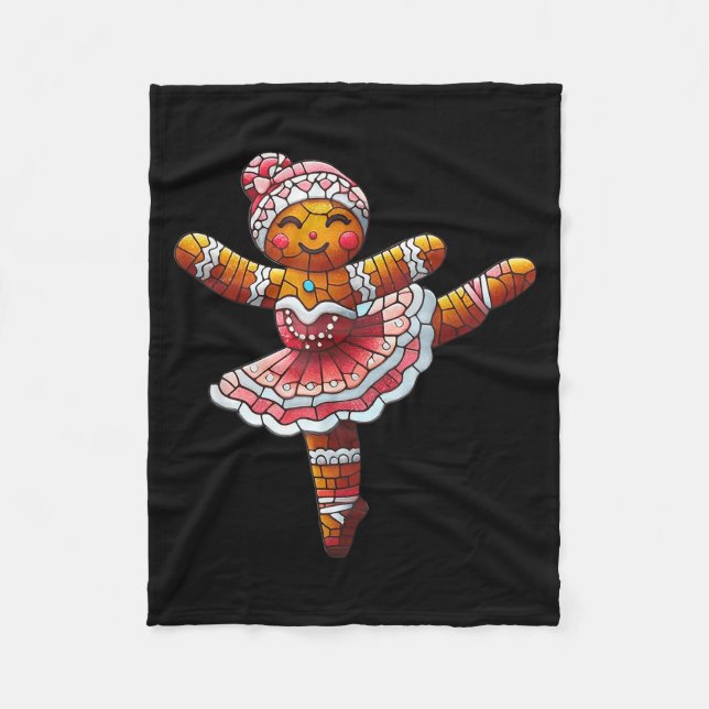 Ballet Dancer Gingerbread Christmas Dance Teacher  Fleecedecke (Vorderseite)