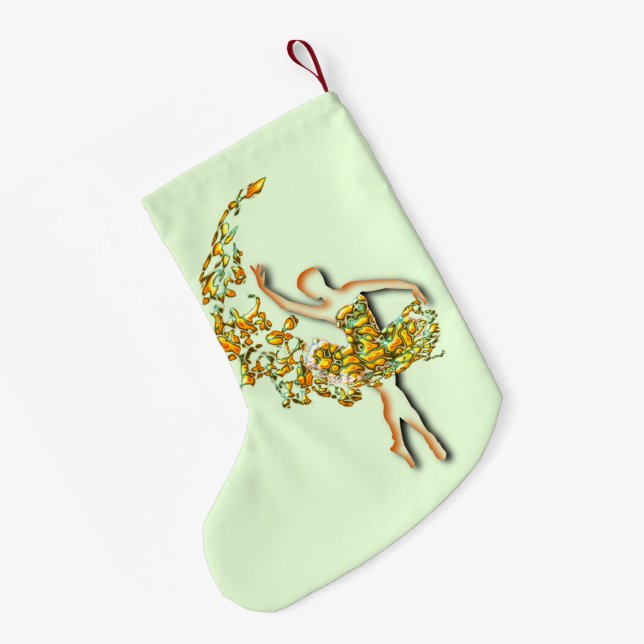Ballet Dancer Girl Weihnachts-Strumpf Kleiner Weihnachtsstrumpf (Rückseite (Hängend))