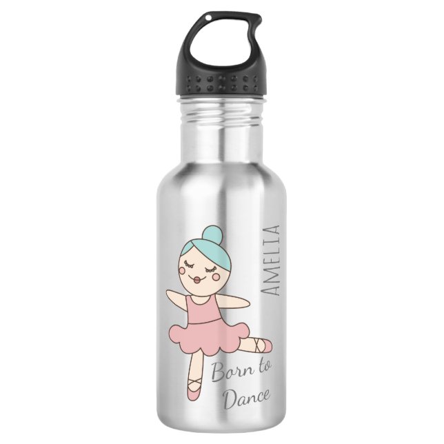 Ballet Dancer Girl's Personalisiert Edelstahlflasche (Vorderseite)