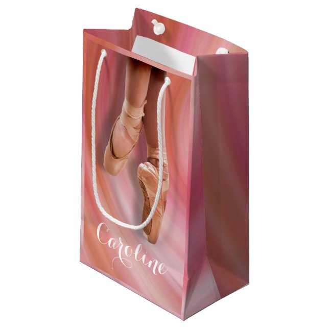 Ballet Dancer in Toe Shoes mit Namen Kleine Geschenktüte (Vorderseite Schrägansicht)