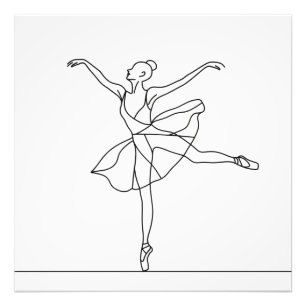 Ballet Dancer Line Art Fotodruck