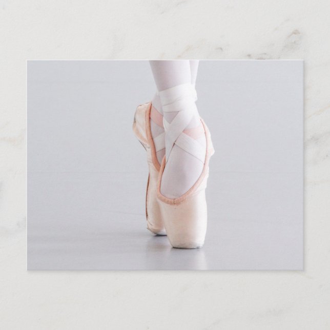 Ballet Dancer Pointe Shoes Pink Slippers Postkarte (Vorderseite)