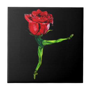 Ballet Dancer Rose Ballerina Keramik Tile Fliese