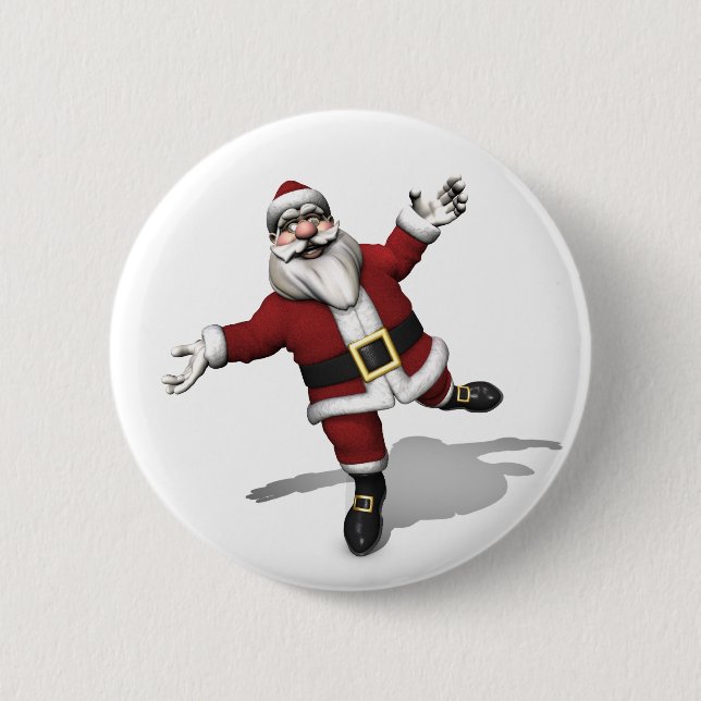 Ballet Dancer Santa Claus Button (Vorderseite)