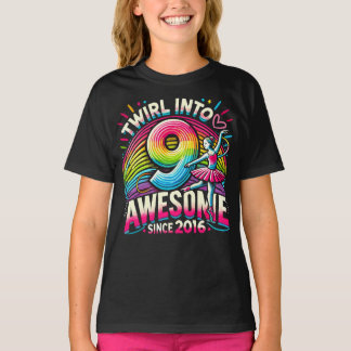 Ballet Dancer zum Geburtstag 9th Girls Twirl Inn 9 T-Shirt